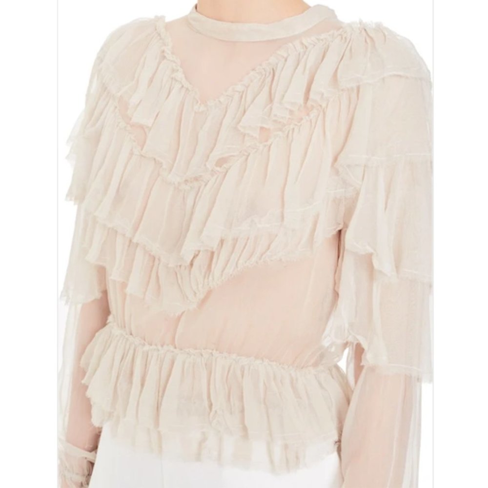 SIR The Label COSETTE RUFFLE TOP BONE - Picture 2 of 7
